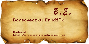 Borsoveczky Ernák névjegykártya